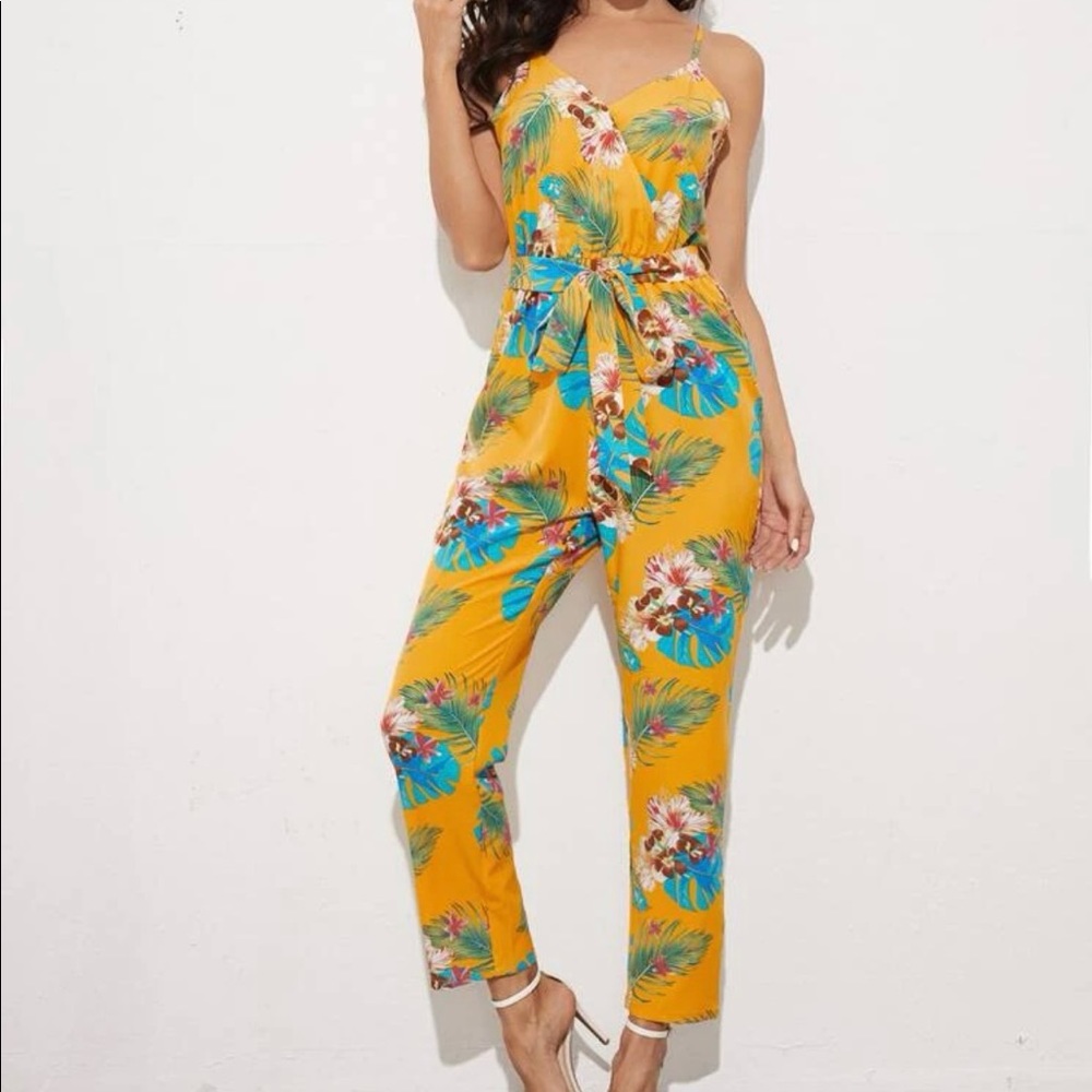 Yellow Floral Jumpsuit.